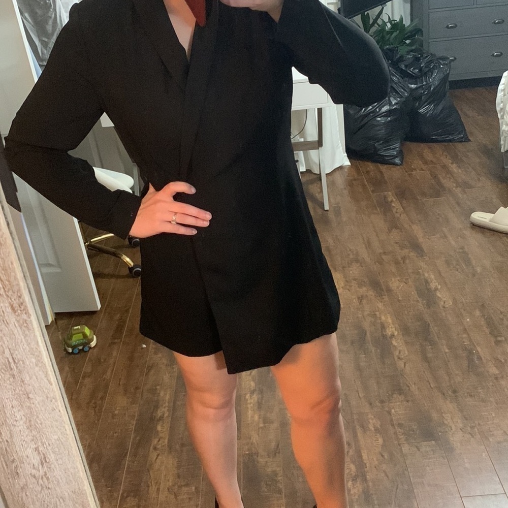 H&M Black Longline Blazer Romper